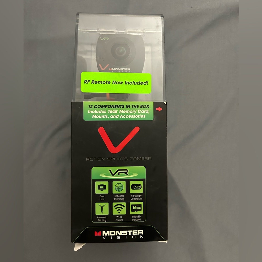 NEW Monster Vision VR Action Sports Camera Black